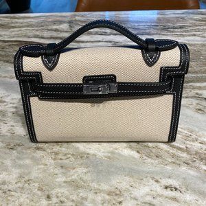 Mini Canvas and Real Leather Handbag